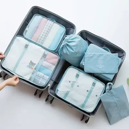 7 Piece Travel Packing Cubes Set With Shoe Bag And Pouches 10