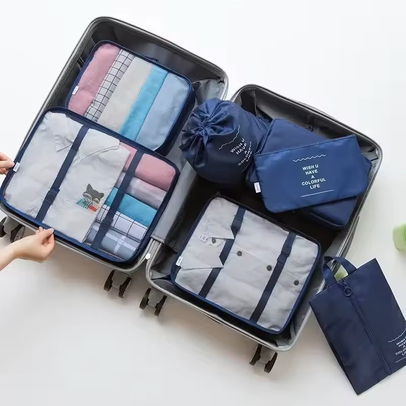 7 Piece Travel Packing Cubes Set With Shoe Bag And Pouches 11
