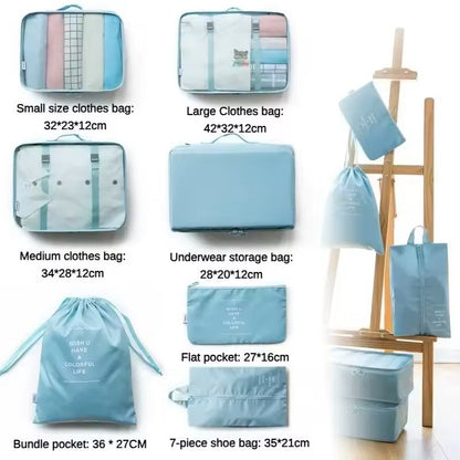 7 Piece Travel Packing Cubes Set With Shoe Bag And Pouches 5