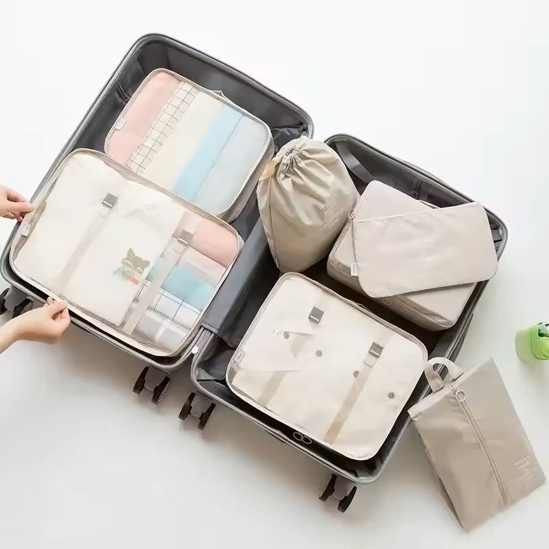 7 Piece Travel Packing Cubes Set With Shoe Bag And Pouches 8