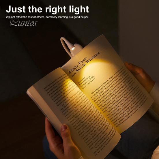 Mini LED Book Light  EyeFriendly 3Color Rechargeable ClipOn Lamp For Reading Travel  Study 1