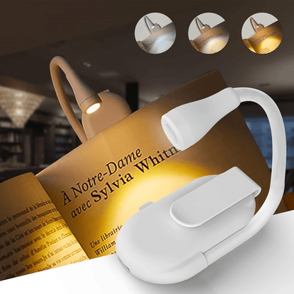Mini LED Book Light  EyeFriendly 3Color Rechargeable ClipOn Lamp For Reading Travel  Study 3