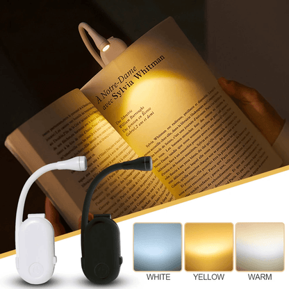 Mini LED Book Light  EyeFriendly 3Color Rechargeable ClipOn Lamp For Reading Travel  Study 4