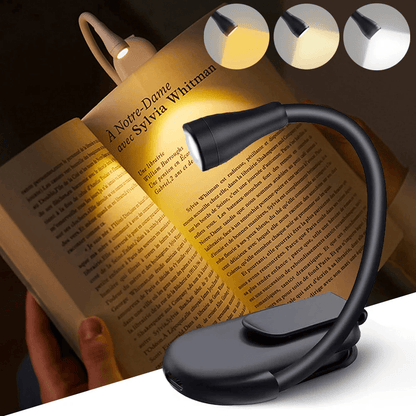 Mini LED Book Light  EyeFriendly 3Color Rechargeable ClipOn Lamp For Reading Travel  Study 2