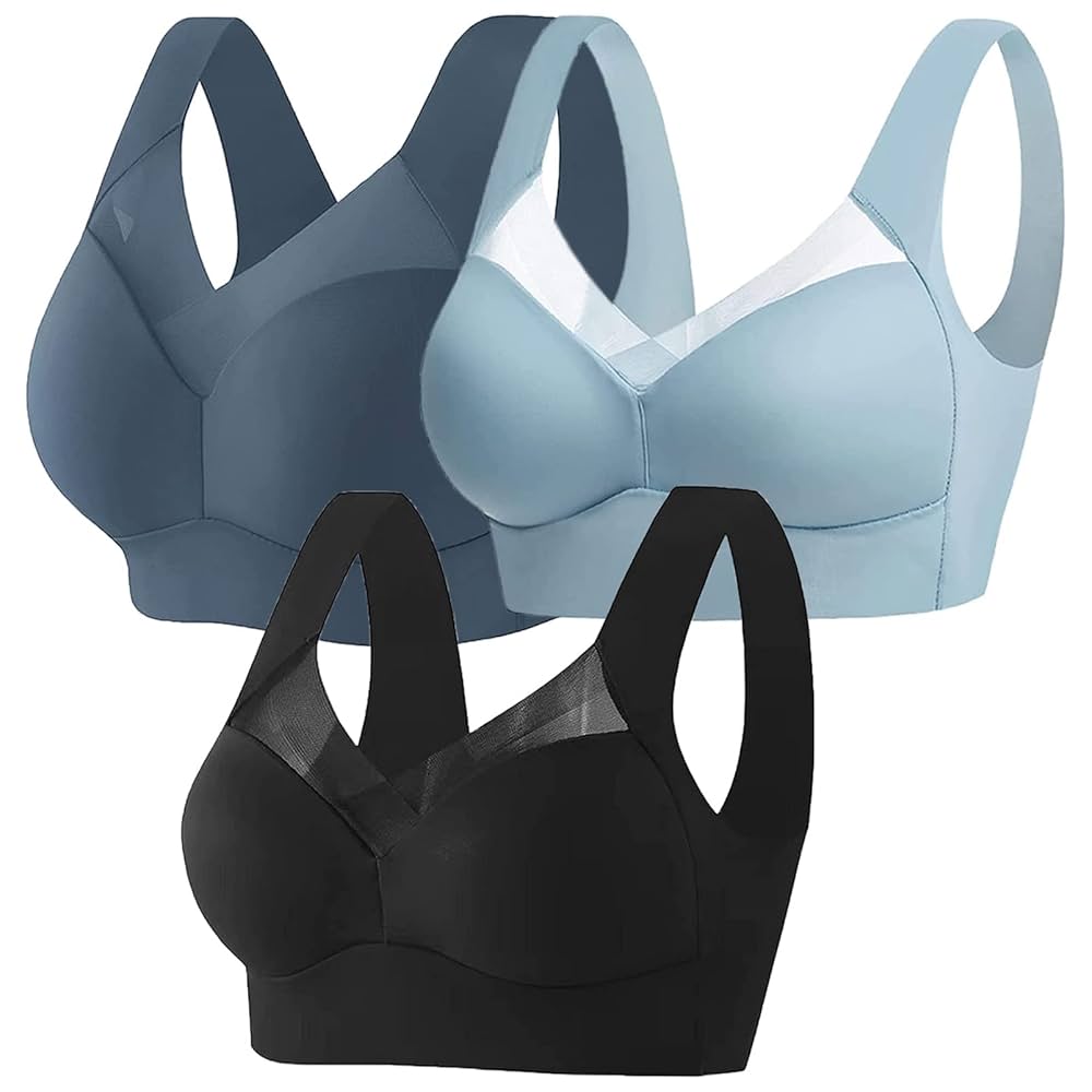 3Pack Ice Silk Seamless Sports Bras  WireFree Comfort With AntiSag Support 1