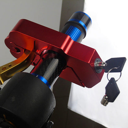 Motorcycle Handlebar Lock Anti Theft Brake Lever Lock for ATV Dirt Street Bikes, Solid Pull Rod Design Imitating Steel