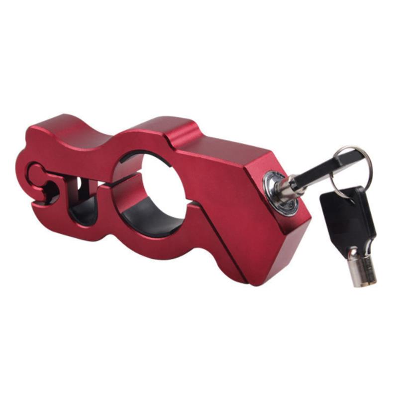 Motorcycle Handlebar Lock Anti Theft Brake Lever Lock for ATV Dirt Street Bikes, Solid Pull Rod Design Imitating Steel