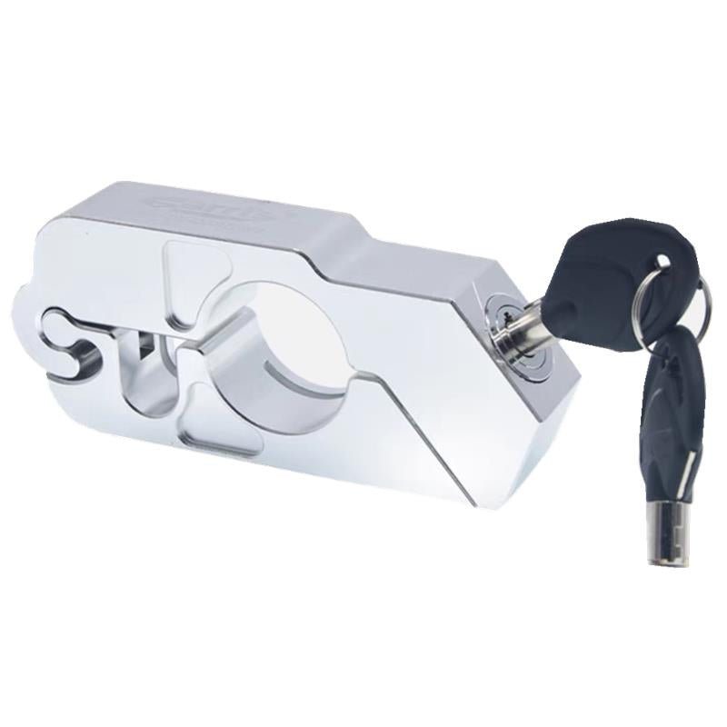 Motorcycle Handlebar Lock Anti Theft Brake Lever Lock for ATV Dirt Street Bikes, Solid Pull Rod Design Imitating Steel