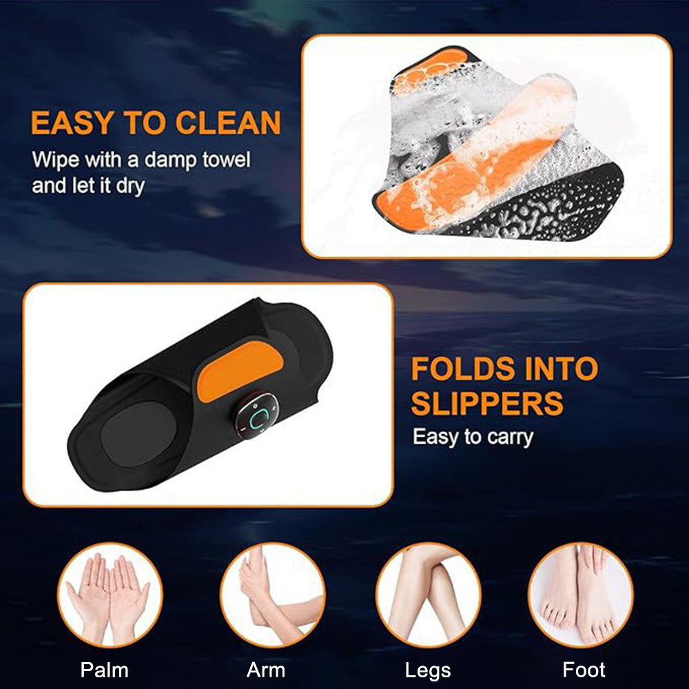 Electric Foot Massager Shoe with EMS Pad Muscle Stimulation, Portable Foldable Foot Spa Machine for Foot Relaxation