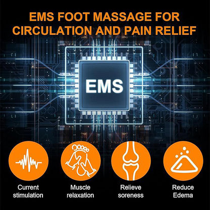 Electric Foot Massager Shoe with EMS Pad Muscle Stimulation, Portable Foldable Foot Spa Machine for Foot Relaxation