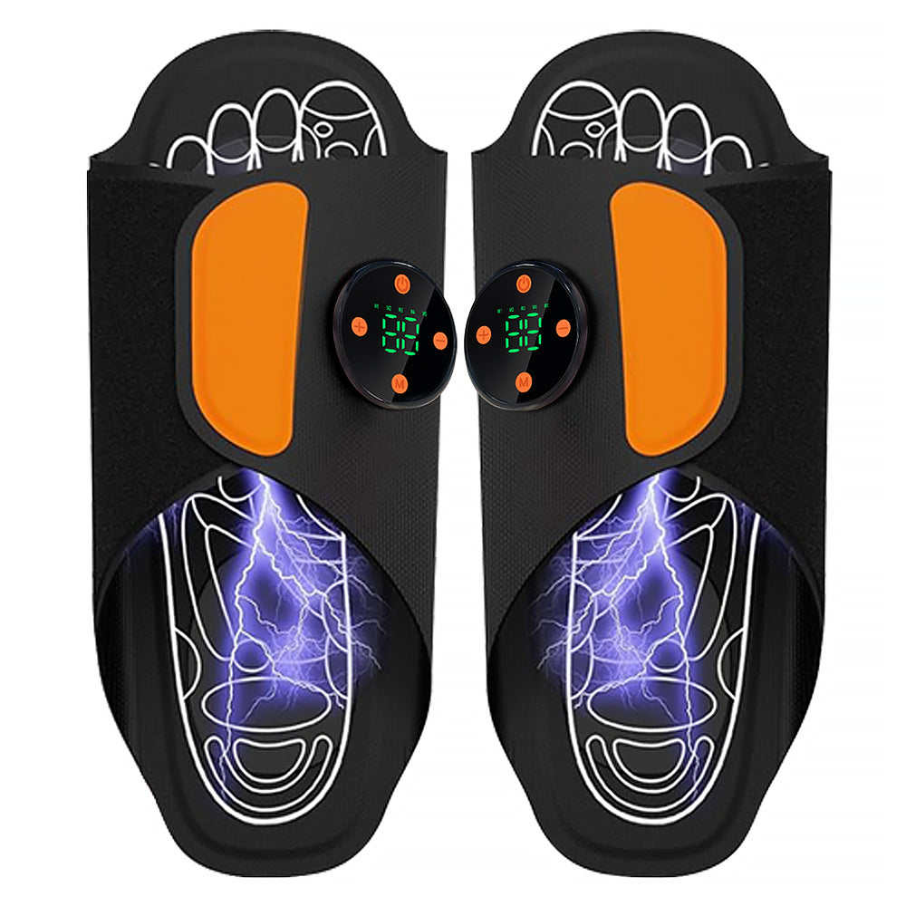 Electric Foot Massager Shoe with EMS Pad Muscle Stimulation, Portable Foldable Foot Spa Machine for Foot Relaxation