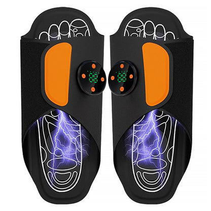 Electric Foot Massager Shoe with EMS Pad Muscle Stimulation, Portable Foldable Foot Spa Machine for Foot Relaxation