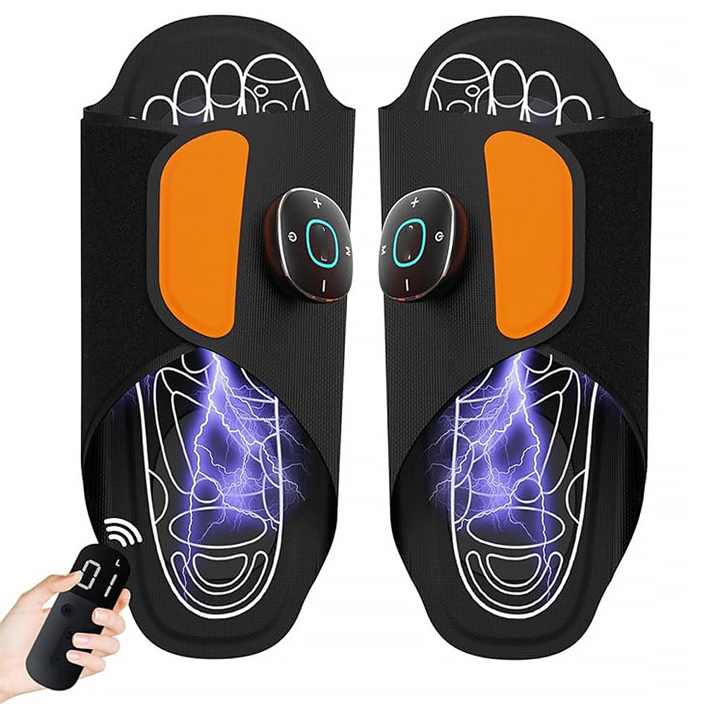 Electric Foot Massager Shoe with EMS Pad Muscle Stimulation, Portable Foldable Foot Spa Machine for Foot Relaxation