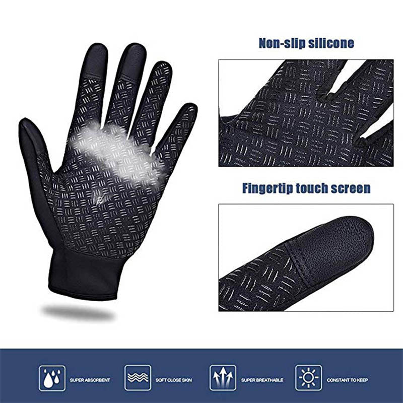 Winter Gloves for Men Waterproof Windproof Cold Weather Gloves Touchscreen Zipper Gloves for Snowboard Motorcycle