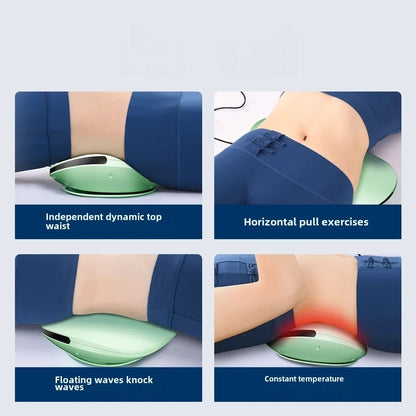 Electric Lumbar Traction Massager for Back Pain Relief, Adjustable Vibration Spine Support Waist Massage Machine