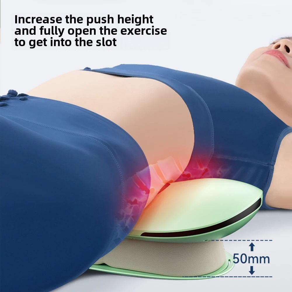 Electric Lumbar Traction Massager for Back Pain Relief, Adjustable Vibration Spine Support Waist Massage Machine