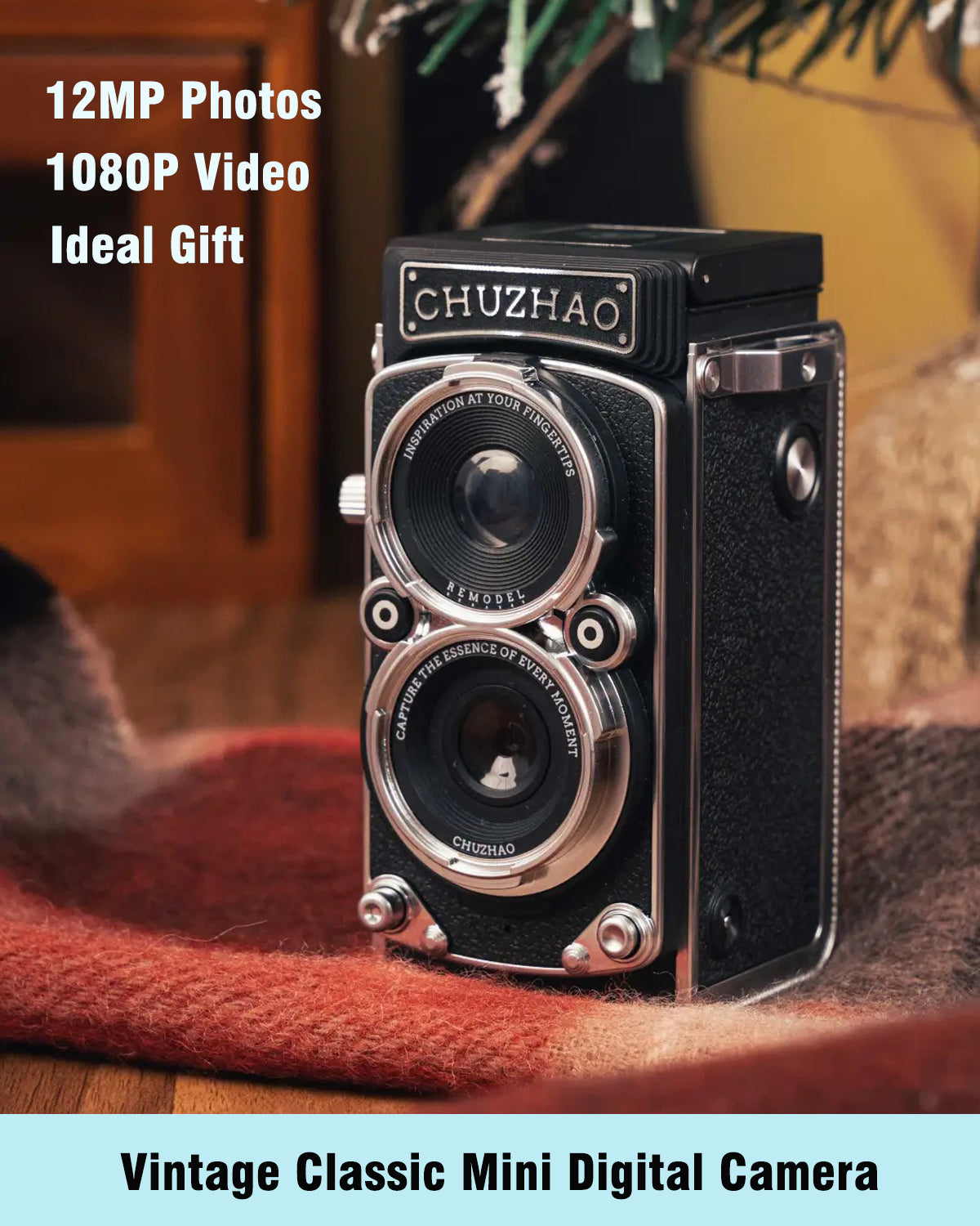 Retro Mini Digital Camera 12MP HD Autofocus with 1080P Video, Portable Vintage Vlogging Camera for Kids & Adults