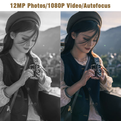 Retro Mini Digital Camera 12MP HD Autofocus with 1080P Video, Portable Vintage Vlogging Camera for Kids & Adults