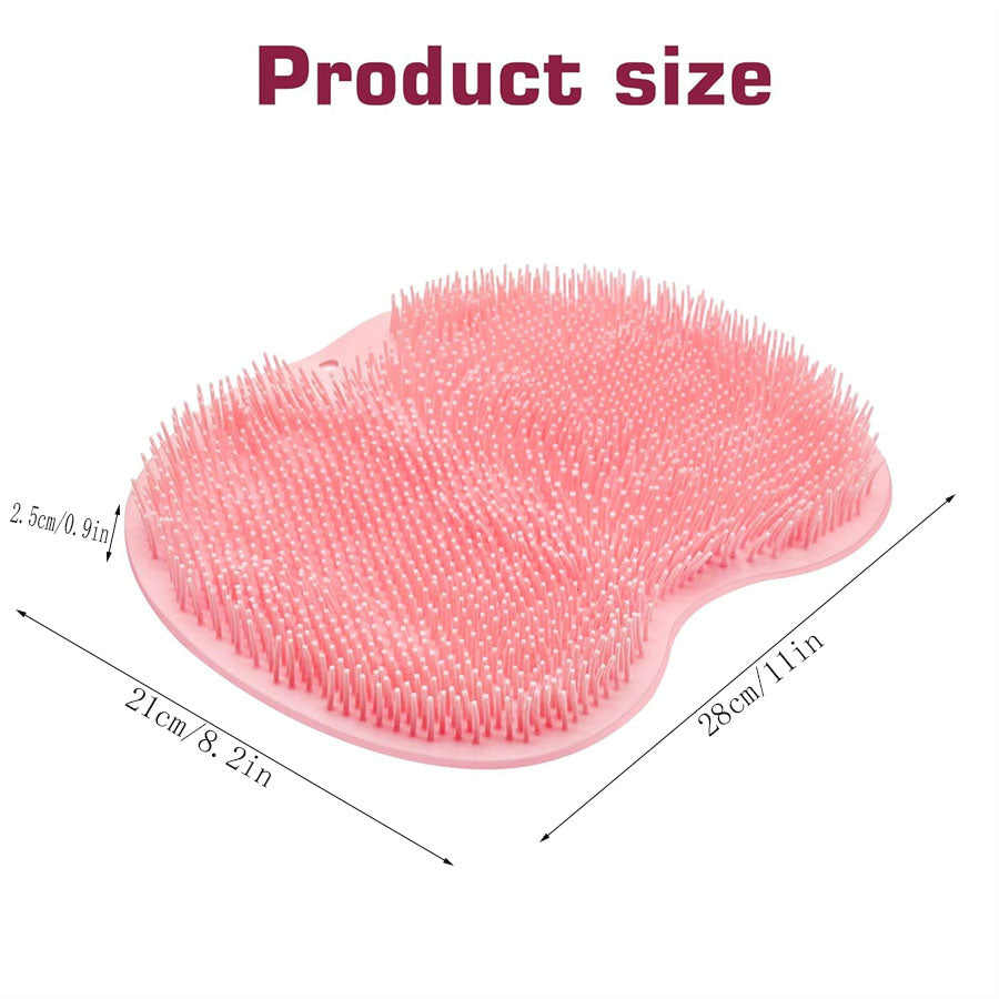 Wall Mounted Shower Foot Scrubber Mat & Back Washer, Exfoliating Bath Wash Pad with Slip-Resistant Suction Cups for Men
