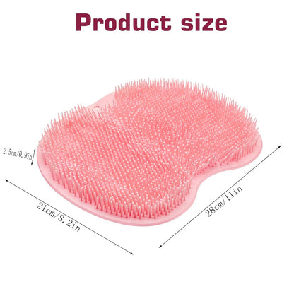 Wall Mounted Shower Foot Scrubber Mat & Back Washer, Exfoliating Bath Wash Pad with Slip-Resistant Suction Cups for Men