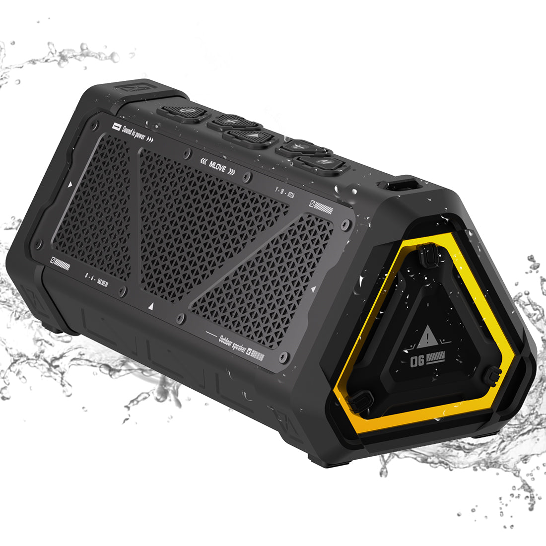 Outdoor Bluetooth Speaker 40W Waterproof Stereo Sound, Bluetooth 5.3 Wireless Speaker with RGB Light, Micro SD Card