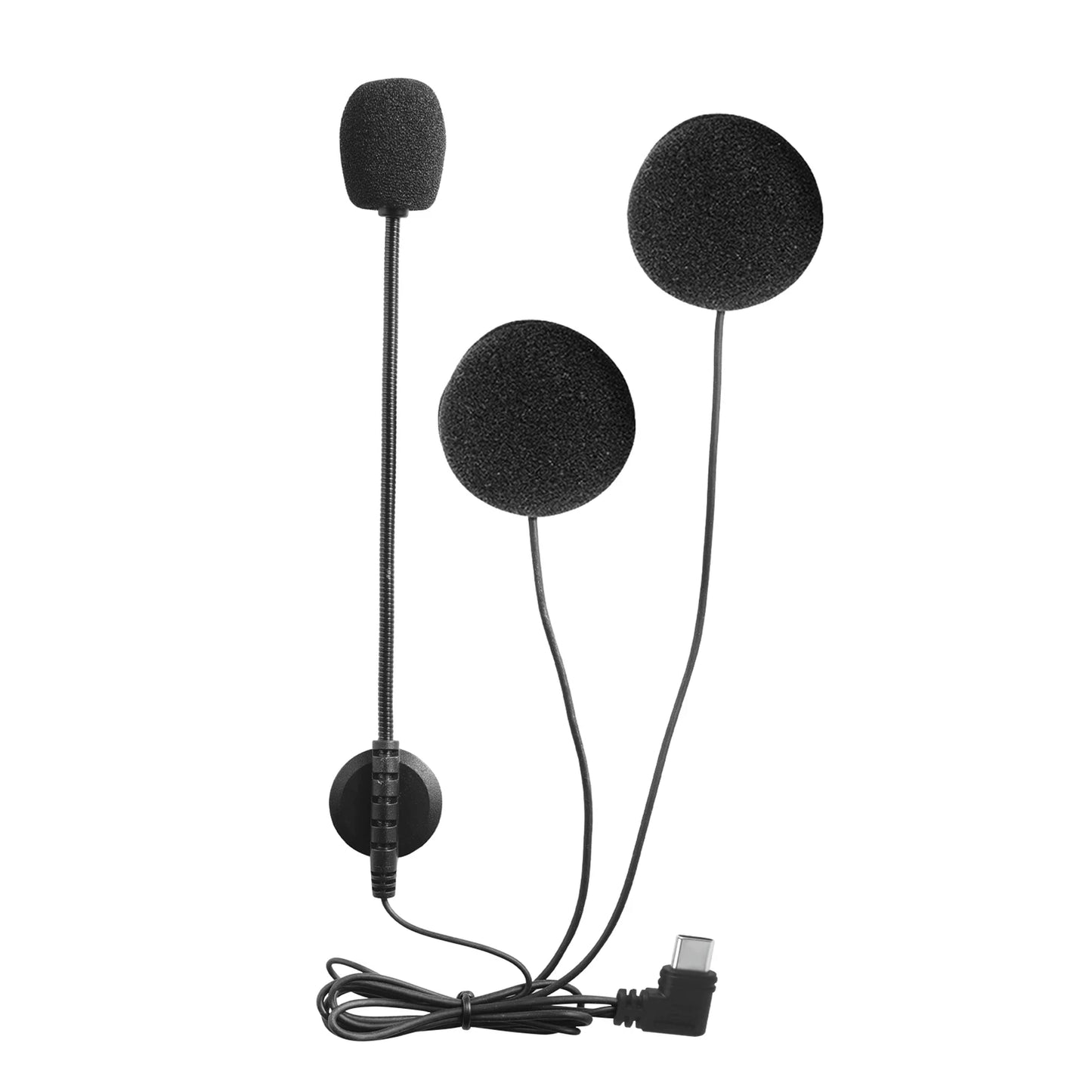 Motorcycle Helmet Headset Type-C Earphone for V4PLUS V6 PRO, With Speaker Mic, Optional Clip & Mount Base
