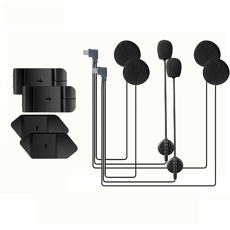 Motorcycle Helmet Headset Type-C Earphone for V4PLUS V6 PRO, With Speaker Mic, Optional Clip & Mount Base