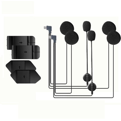 Motorcycle Helmet Headset Type-C Earphone for V4PLUS V6 PRO, With Speaker Mic, Optional Clip & Mount Base