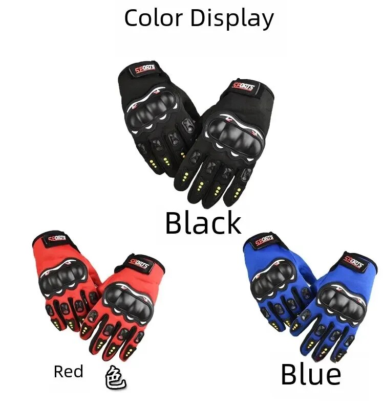 Men Full-Finger Motorcycle Gloves Touch Screen Compatible Anti-Fall Off-Road Cycling Protection Outdoor Sports Gear
