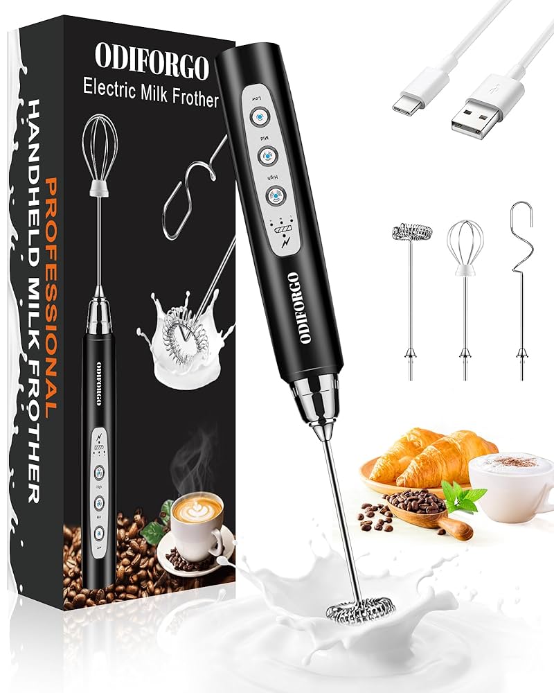 Upgraded 3in1 USB Rechargeable Coffee Frother Egg Beater  Mini Blender 3