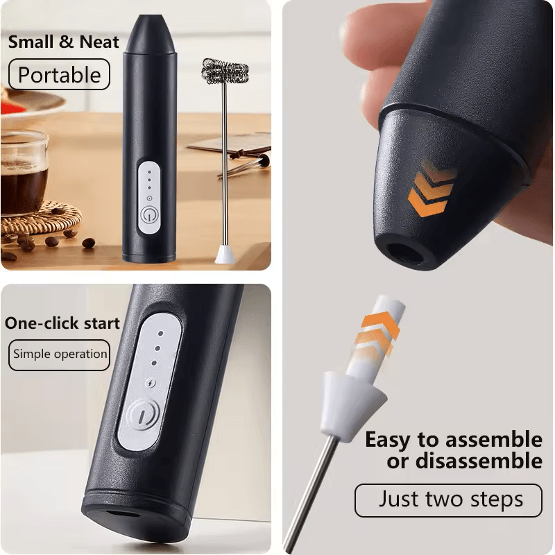 Upgraded 3in1 USB Rechargeable Coffee Frother Egg Beater  Mini Blender 4
