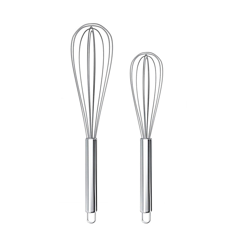 Stainless Steel Egg Whisk Set, Wire Balloon Whisk Kitchen Mixer Tools for Beating Eggs, Milk, Cream, Baking, Cooking