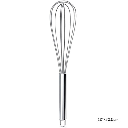 Stainless Steel Egg Whisk Set, Wire Balloon Whisk Kitchen Mixer Tools for Beating Eggs, Milk, Cream, Baking, Cooking