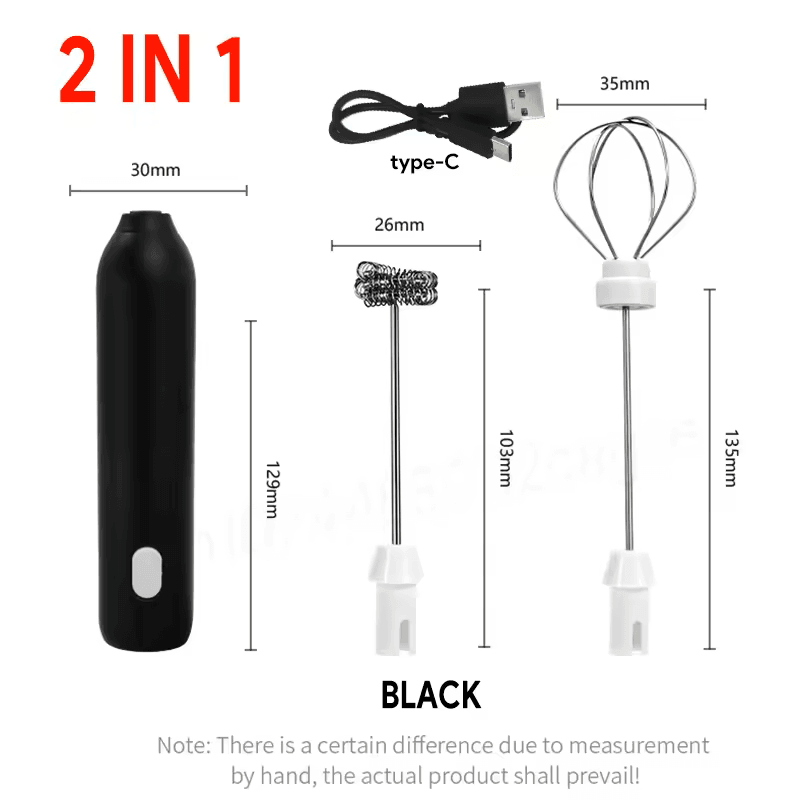 Upgraded 3in1 USB Rechargeable Coffee Frother Egg Beater  Mini Blender 13