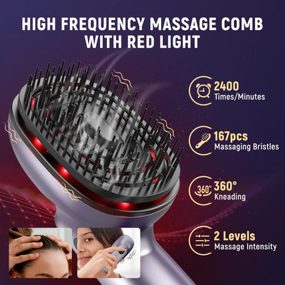 Advanced Head Massage Hair Comb With Red Light Hair Care  High Vibration Hair Massager Brush 3