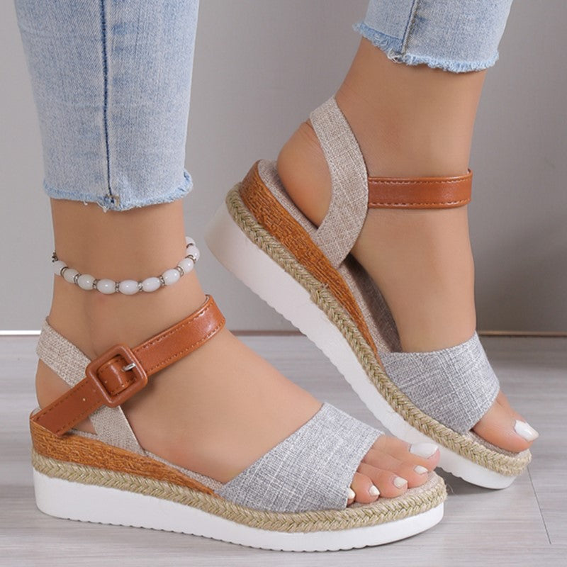 Elegant Summer Woman Sandals Soft Wedge Shoes, Comfortable Party Footwear for Women Ladies Dress Sandals