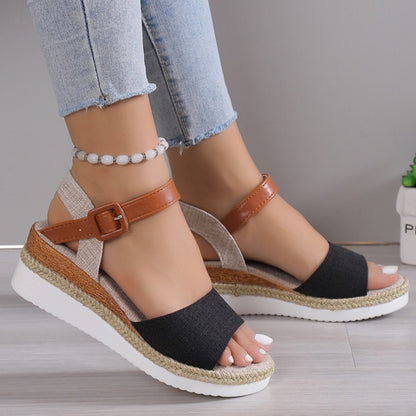 Elegant Summer Woman Sandals Soft Wedge Shoes, Comfortable Party Footwear for Women Ladies Dress Sandals