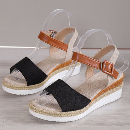 Elegant Summer Woman Sandals Soft Wedge Shoes, Comfortable Party Footwear for Women Ladies Dress Sandals