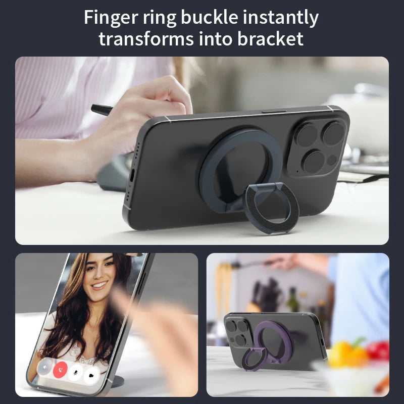 Portable Folding For MagSafe Double Sided Magnetic Phone Ring Holder, Grip Tok Support Stand Bracket for Smartphones