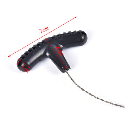 Portable Manual Hand Steel Chain Saw Survival Gear, Outdoor Camping Hiking Emergency Travel Cutting Rope Tool Kit