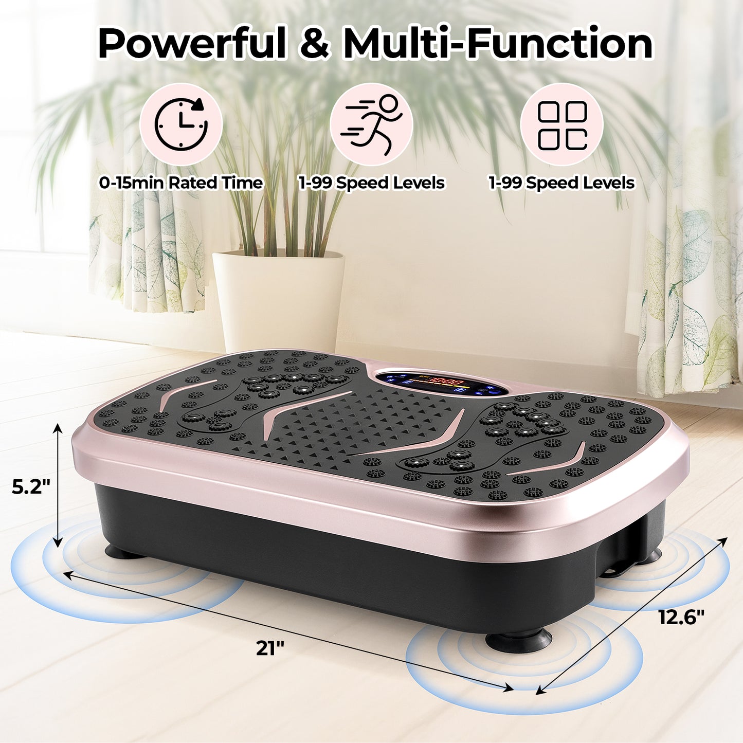Home Training Equipment Vibration Plate Exercise Machine With Loop Bands Whole Body Workout Fitness