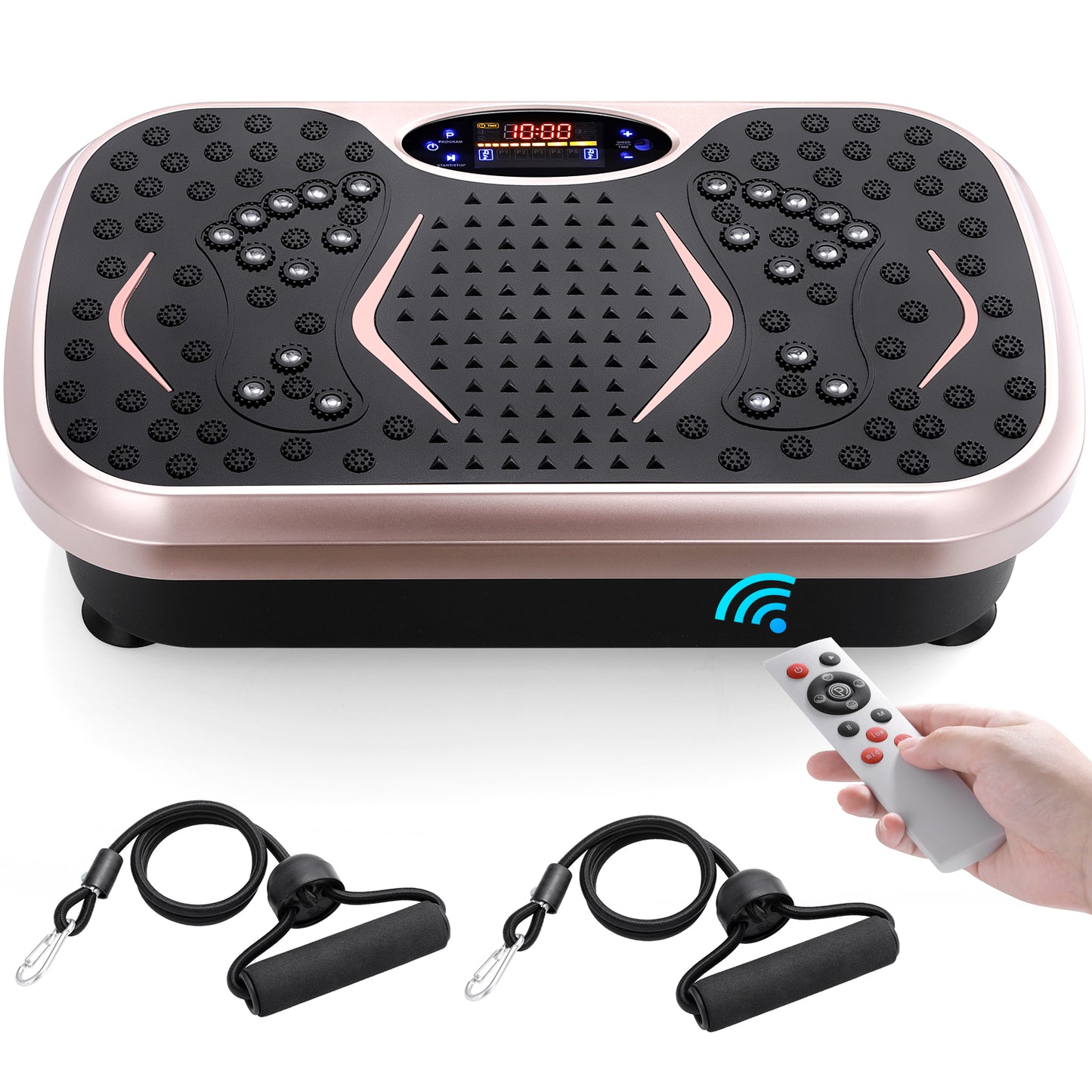 Home Training Equipment Vibration Plate Exercise Machine With Loop Bands Whole Body Workout Fitness