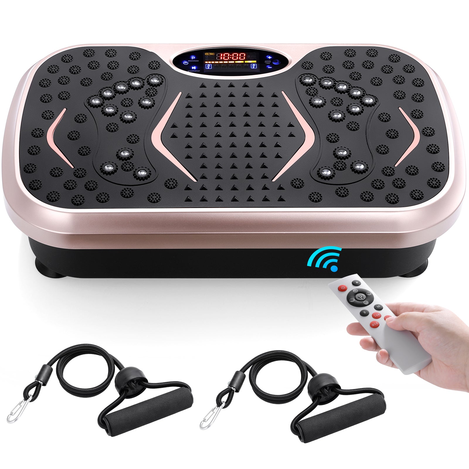 Home Training Equipment Vibration Plate Exercise Machine With Loop Bands Whole Body Workout Fitness