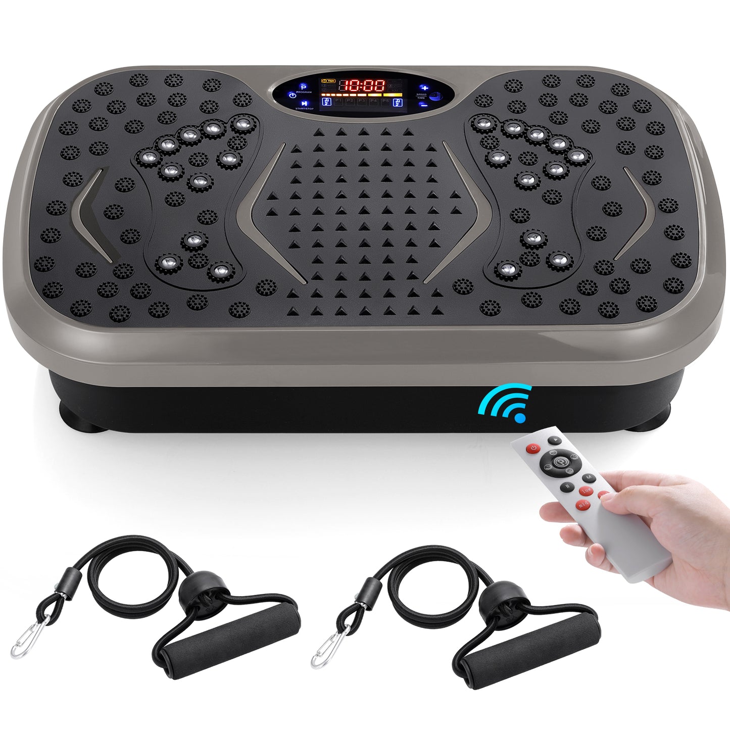 Home Training Equipment Vibration Plate Exercise Machine With Loop Bands Whole Body Workout Fitness