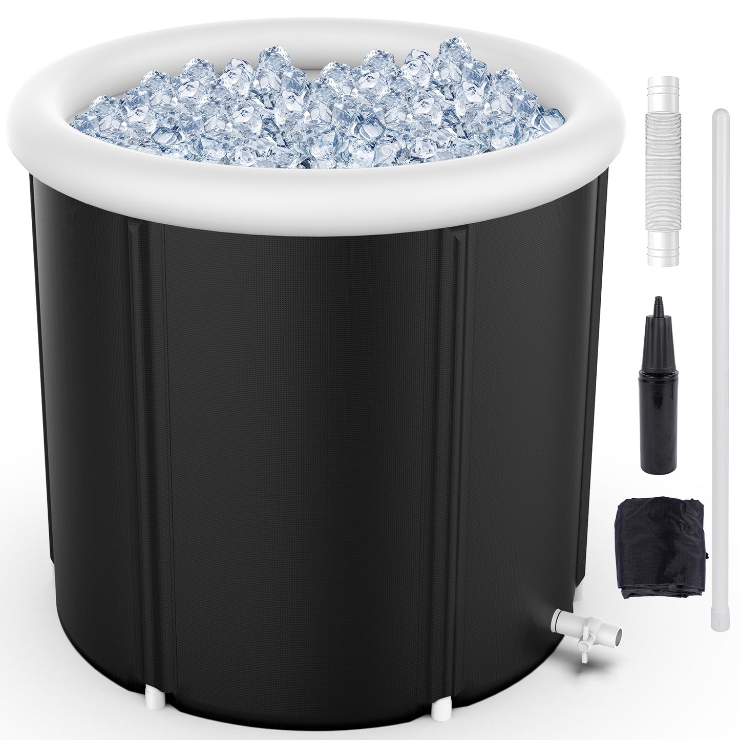 Large Ice Bath Tub for Athletes, Portable Ice Bathtub with Multi-Layered Inflatable Cold Plunge Tub & Cover