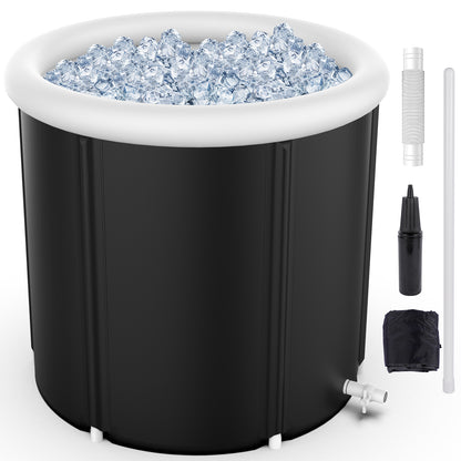 Large Ice Bath Tub for Athletes, Portable Ice Bathtub with Multi-Layered Inflatable Cold Plunge Tub & Cover