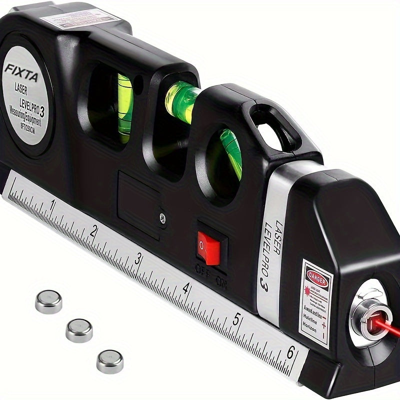 Multipurpose Laser Level Kit with 8 Feet Tape, Easy to Use Standard Cross Line Laser Level Tool for DIY, Hanging