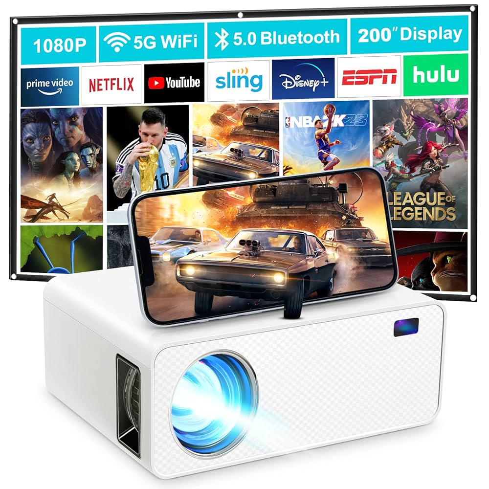 Touyinger L9 Portable Mini Projector  Full HD 1080P Home Theater With 4K Support WiFi  Bluetooth 4