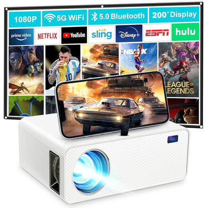 Touyinger L9 Portable Mini Projector  Full HD 1080P Home Theater With 4K Support WiFi  Bluetooth 4