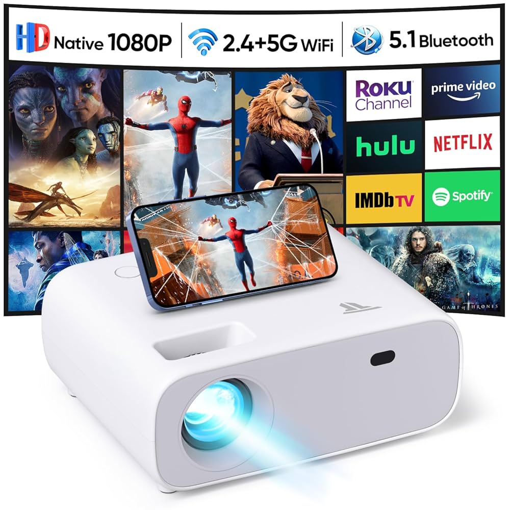 Touyinger L9 Portable Mini Projector  Full HD 1080P Home Theater With 4K Support WiFi  Bluetooth 5